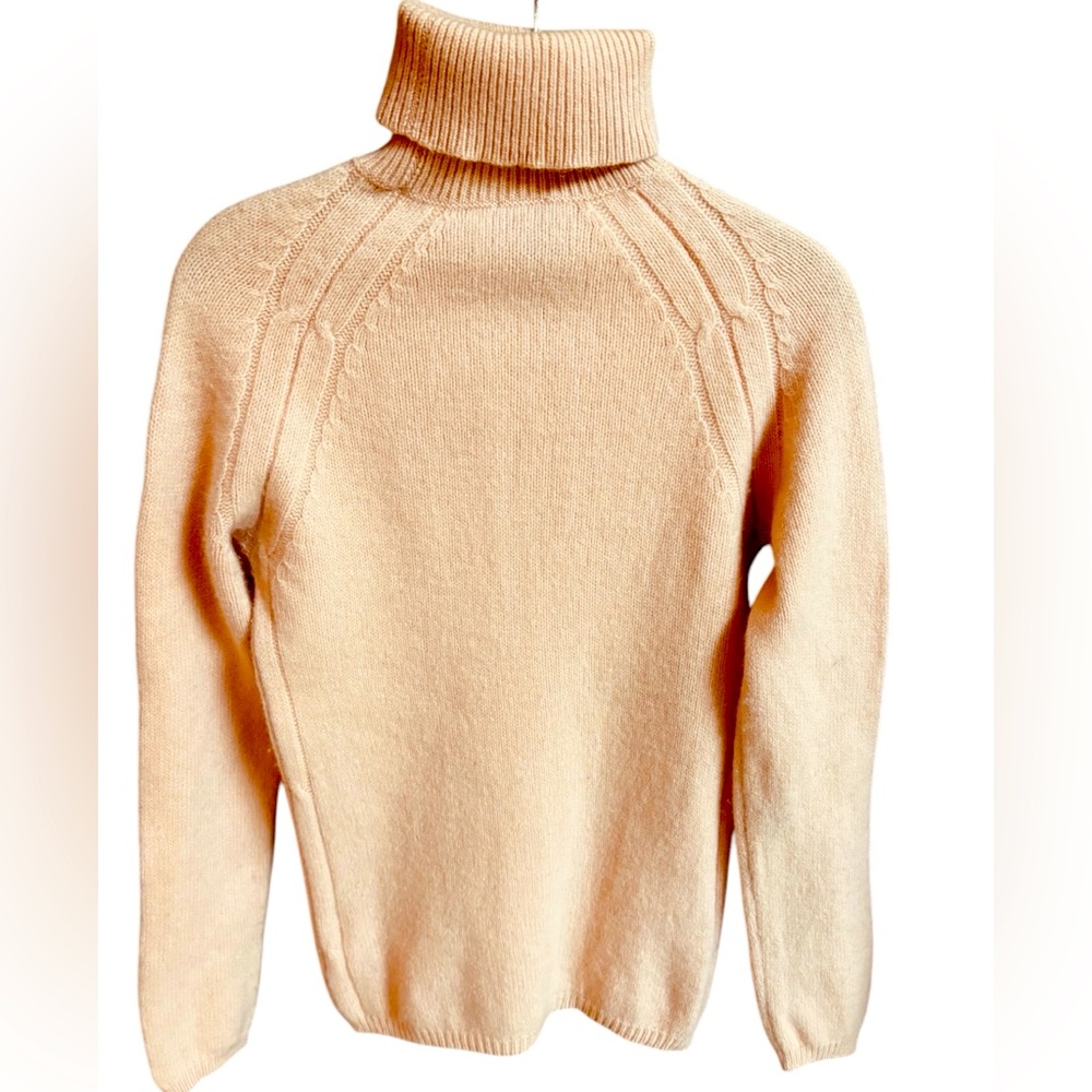 Moncler Sweater Turtleneck Peach Wool Cashmere Blend Medium Sample - Picture 3 of 13